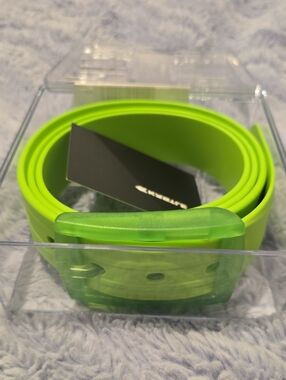 Kästle Neon Green Rubber Tie-Ups Made In Italy Belt Size 39 - 43